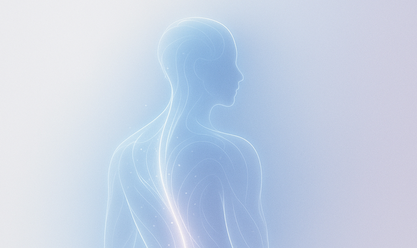 Soft illustration of a human silhouette representing flexibility and relief